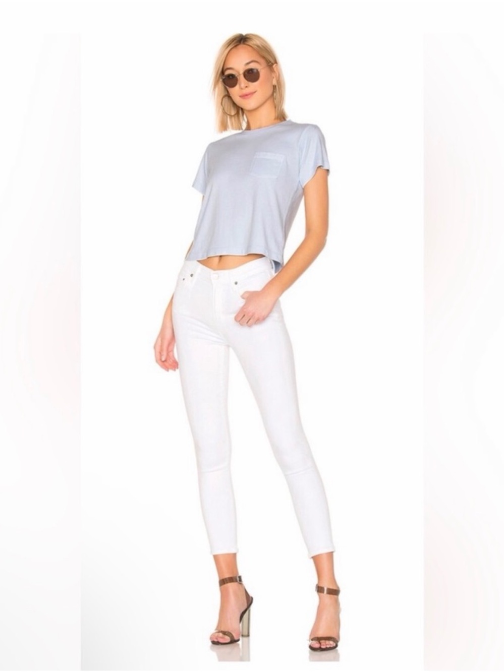 Citizens of Humanity Rocket Crop High-Rise White Skinny Jeans